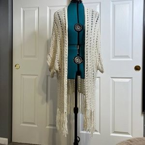 American Eagle Crochet Fringe Shrug